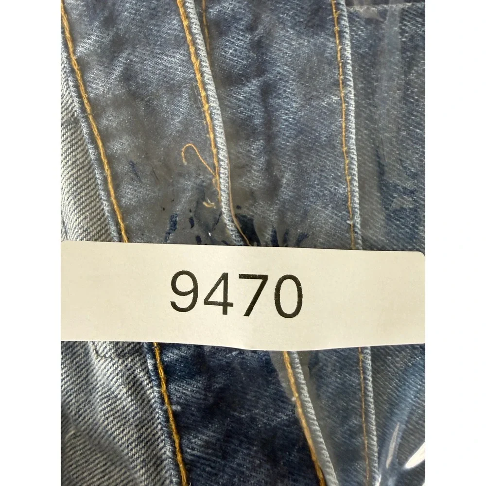 Levi's Size 38x30 505 Straight Leg Regular Fit Denim Jeans Blue Full Length Mens